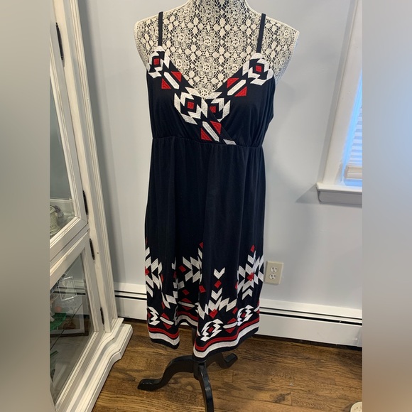 INC International Concepts Blue and White Sleeveless Sundress - Picture 3 of 10